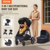 Travel System Stroller with Infant Bassinet, 2-in-1 Baby Cradle Stroller Combo, Reversible Seat, Easy One-button Folding
