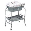 Portable Baby Changing Table with Storage Basket and Shelves