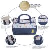 5Pcs Baby Nappy Diaper Bags Set Mummy Diaper Handbags with Diaper Pad Food Bag Bottle Bag Travel Tote Bags For Mom Dad