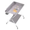 Baby Changing Table, Foldable Diaper Change Station with Side Basket, Adjustable Height Portable Changing Table with Lockable Wheels