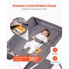 Baby Changing Table, Foldable Diaper Change Station with Side Basket, Adjustable Height Portable Changing Table with Lockable Wheels