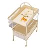 Baby Changing Table, Foldable Diaper Change Station with 2 Fabric Drawers, Side Basket & Hanging Rod