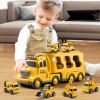 Trucks for Toddlers 2-4 Years 1-3 4-8 4-7 Boys Girls, 5 in 1 Construction Carrier Toy Trucks for Kids, Detachable Transport Trailer Toy