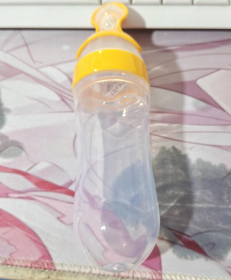 Baby Spoon Bottle Feeder (Option: Yellow)