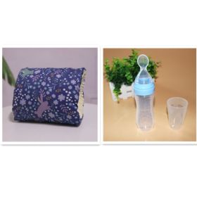 Adjustable Baby Cotton Nursing Arm Pillow Breastfeeding Washable Baby Infant Nursing Breastfeeding Pillow Cushion Arm Pad (Option: Deep blue background rabbi set-25X23CM)